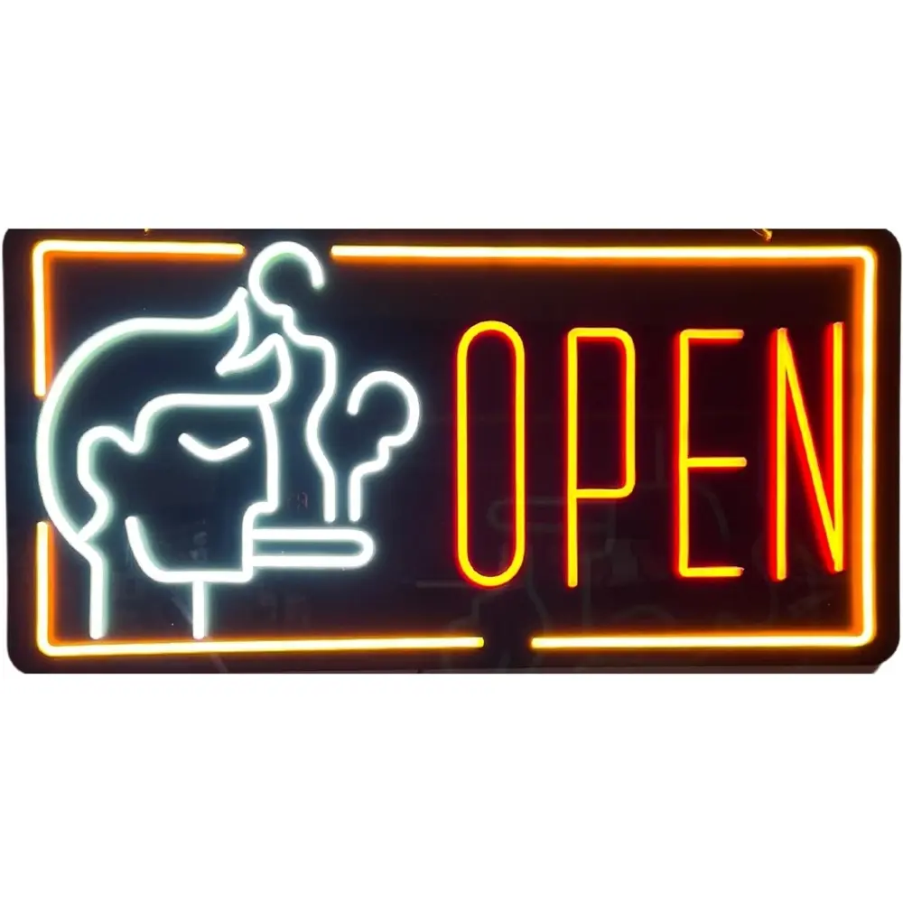 [Q-4291-07] WINDOW SIGN LED NEON (OPEN WITH GUY)