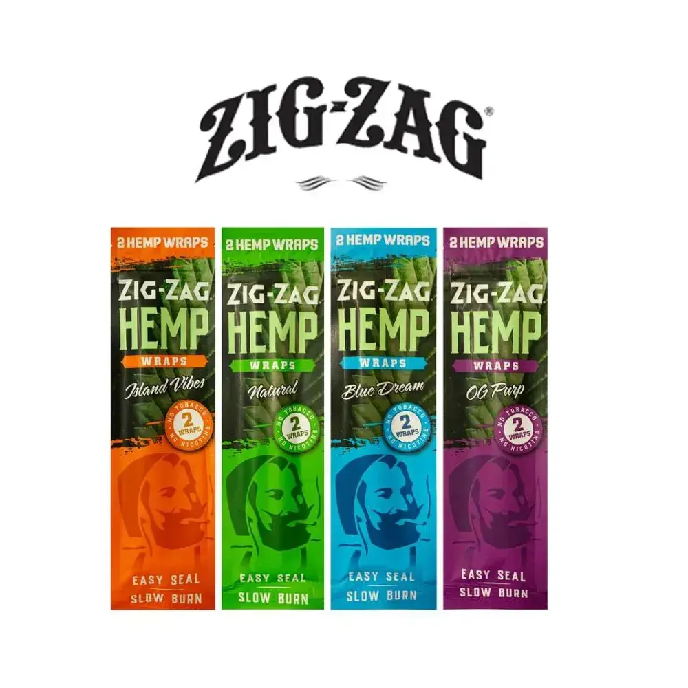 [T-1567-04] Zig-Zag HEMP Wraps 2pk Display of 25 (Blue Dream)