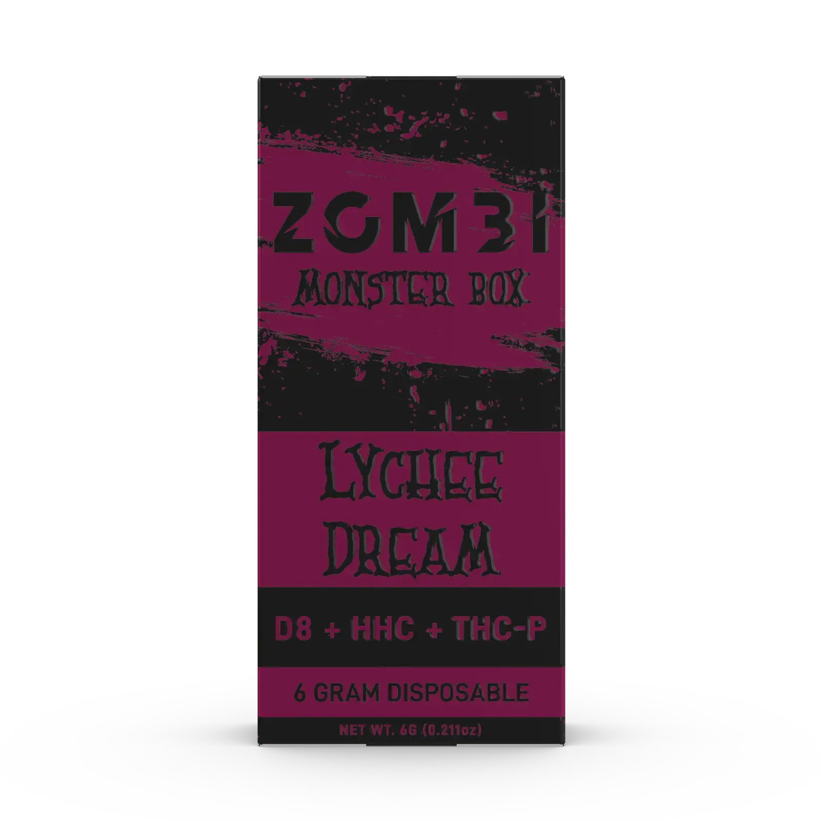 [Q-4266-05] ZOMBI 6g Monster Box Disposable D8 HHC THC-P 6PK (Lychee)