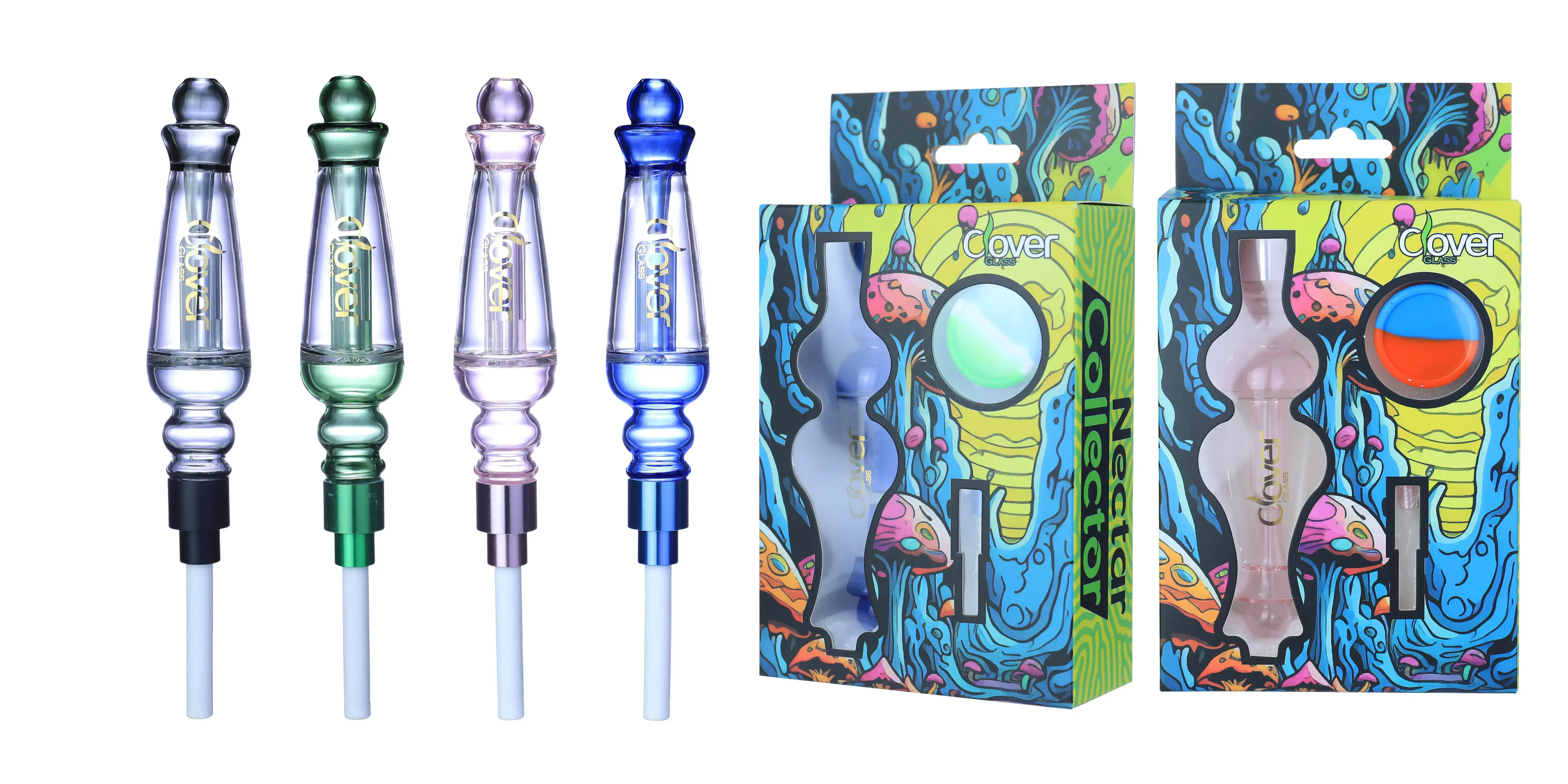 [T-1376-10] Clover Nectar Collector Mix Color Ceramic Nail A Display (NC-269)