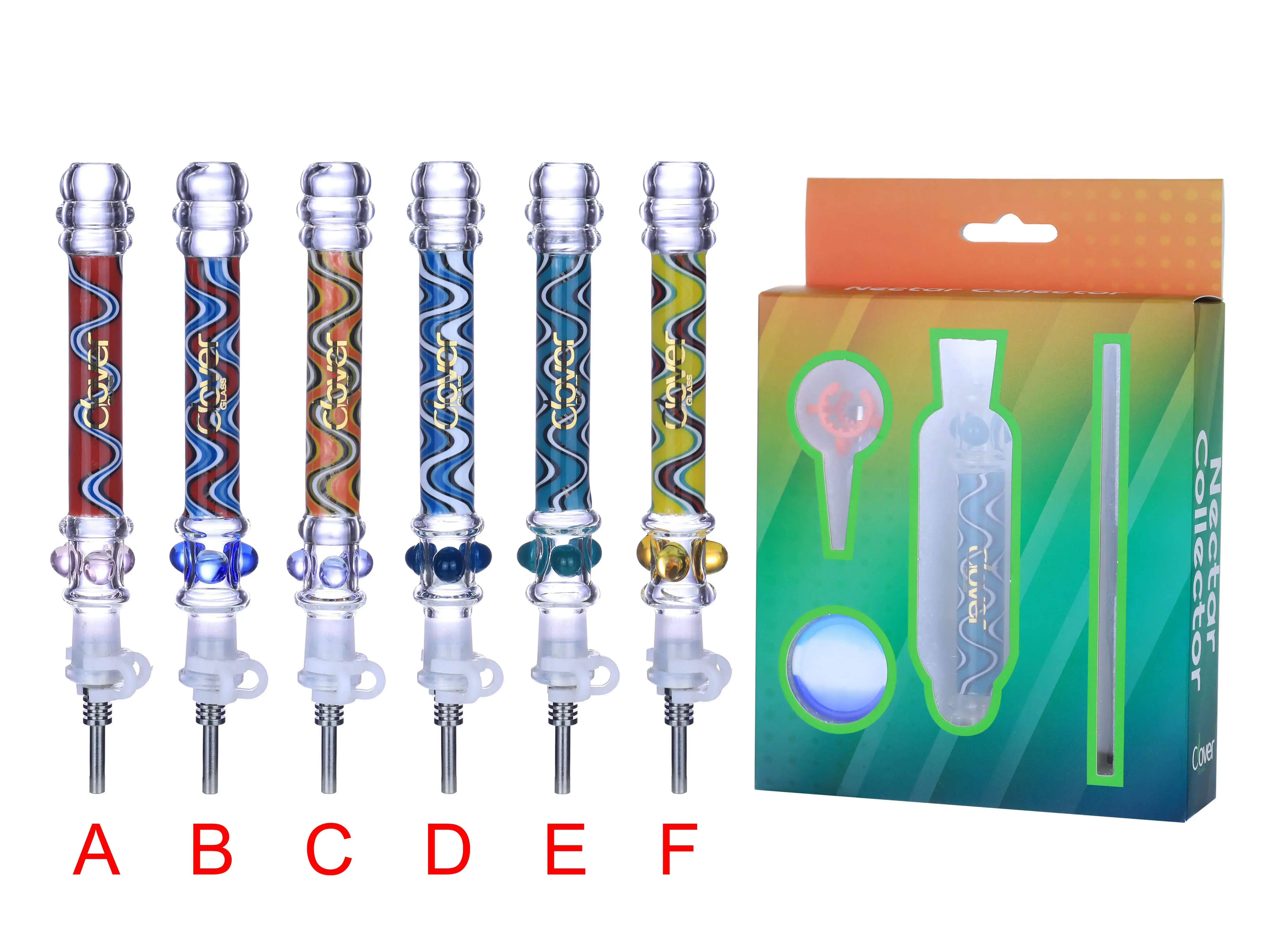 [T-1376-11] Clover Nectar Collector Mix Color Ceramic Nail A Display (NC-202)