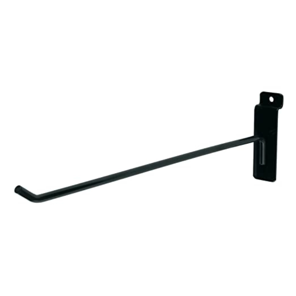 12 INCH BLACK BAG HOOK FOR SLATWALL 200CT
