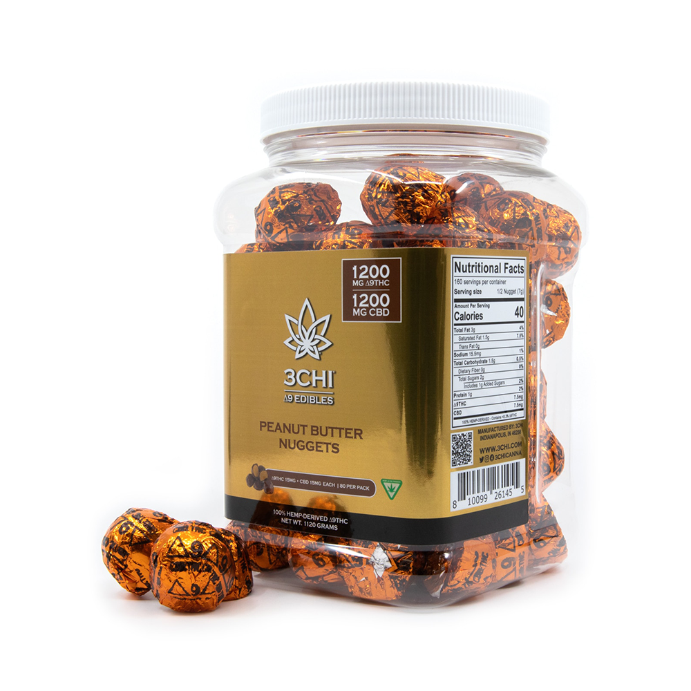 3CHI DELTA 9:CBD 80CT PEANUT BUTTER 1200MG D9 1200MG CBD
