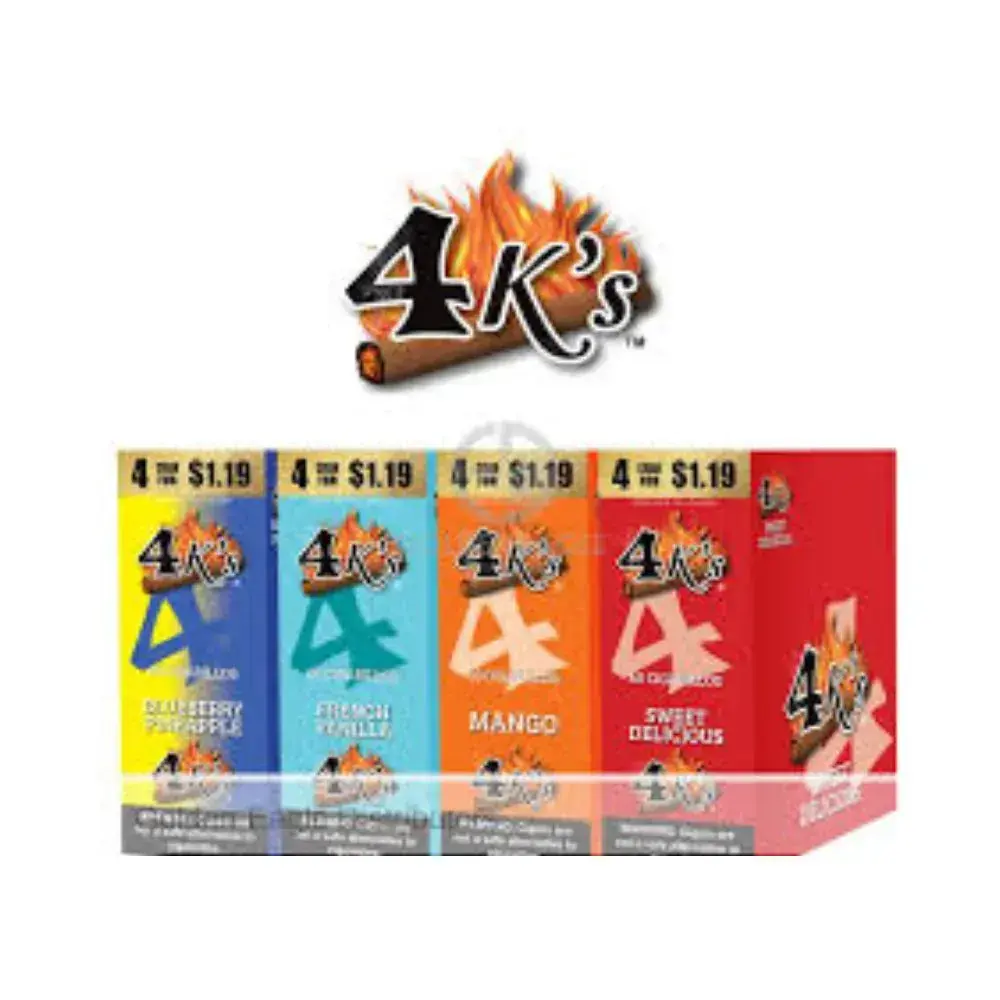 [T-1544-11] 4 K’s Cigarillos 4 For $1.19 Display of 15 (Melonberry)