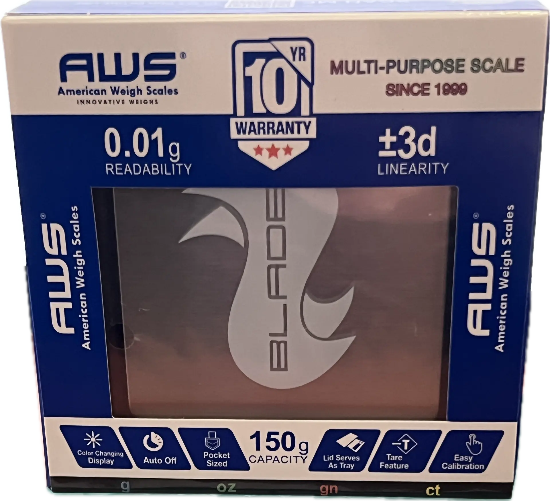 [Q-1234-02] AMERICAN WEIGH BLADE SCALES 150 X 0.01G (Bur)
