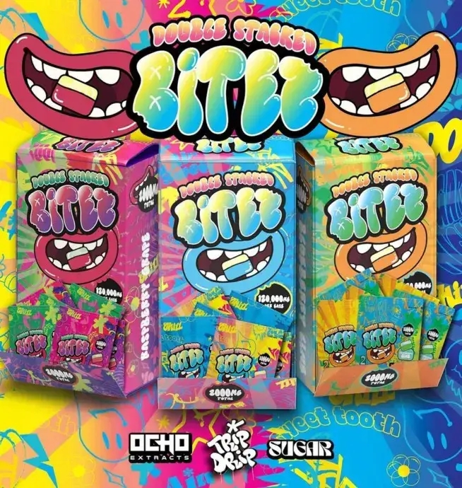 [10148-05] BITEZ GUMMY Single 60PK D8+D9+THCP (Strawberry Lemonade / Blue Razz)