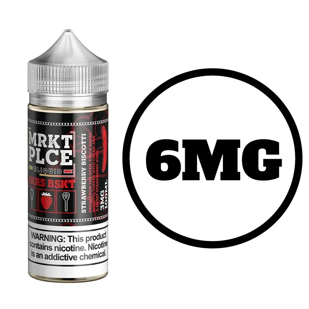 [Q-1387-01] BKRS BSKT 100ML ELIQUID BISCOTTI (6mg, Strawberry)