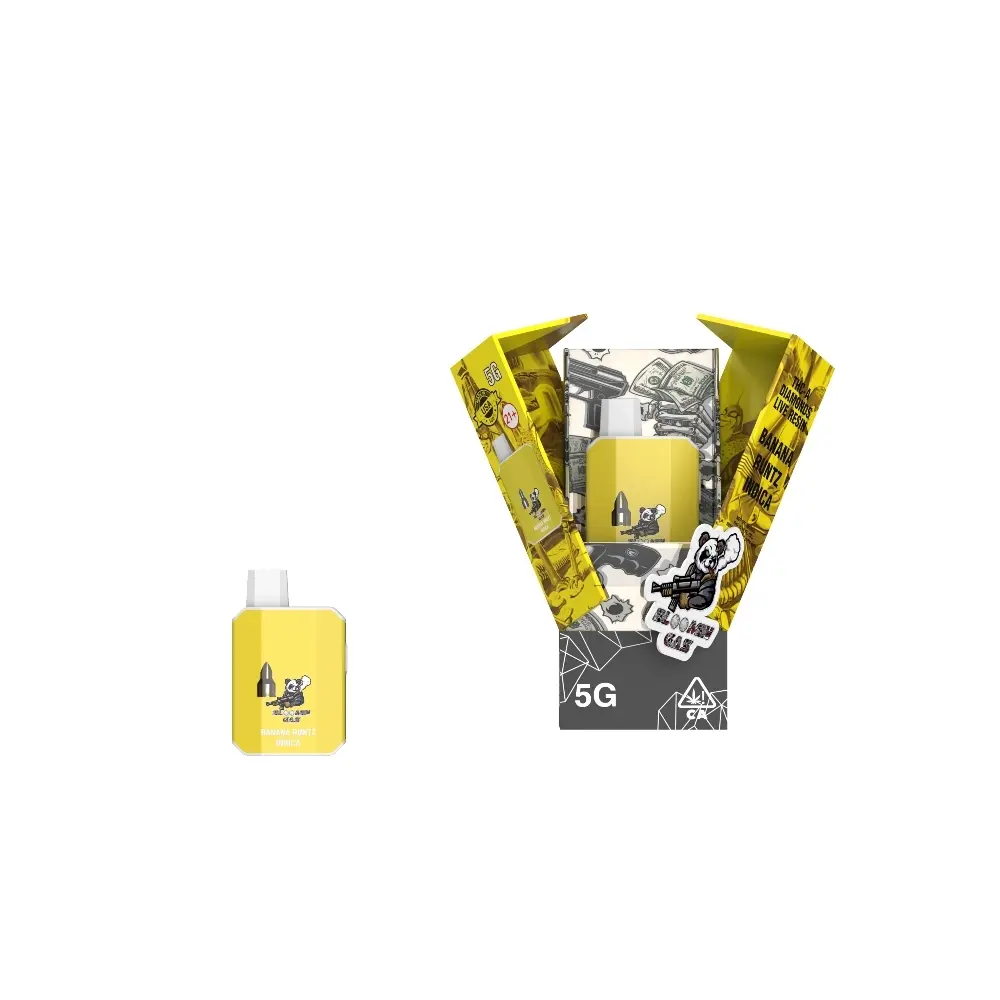 [T-1009-03] BLOOMN GAS DIAMONDS LIVE RESIN 5G Disposable 5pk Box (Banana Runtz Indica)