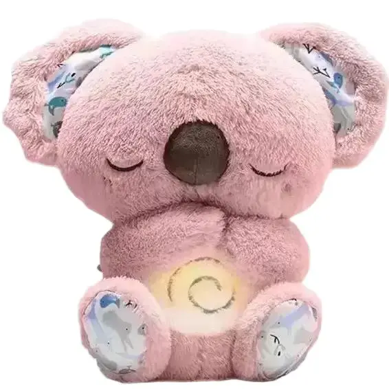 [T-1417-01] Breathing Bear Stuffed Animal for Anxiety Relief (Koala Pink)