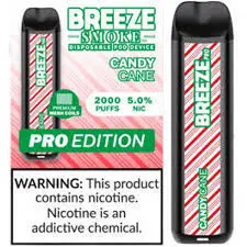 [Q-1513-23] BREEZE PRO 2000 PUFF DISPOSABLE VAPE 10ML (Candy Cane)