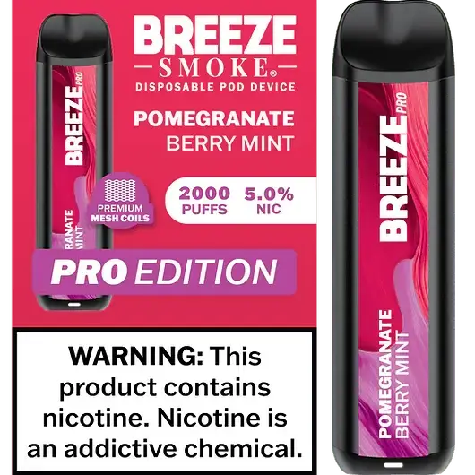 [Q-1513-11] BREEZE PRO 2000 PUFF DISPOSABLE VAPE 10ML (Pom Berry)