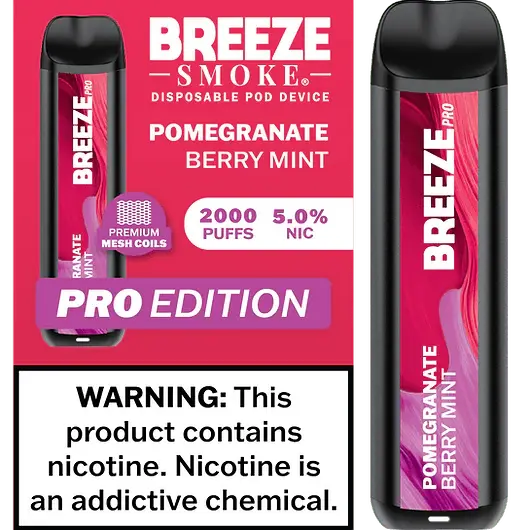 [Q-1513-11] BREEZE PRO 2000 PUFF DISPOSABLE VAPE 10ML (Pom Berry)