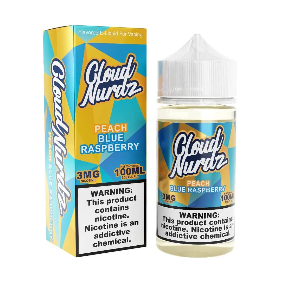 [Q-1625-08] CLOUD NURDZ 100ML (6mg, Peach Blue Raspberry)