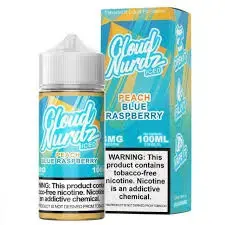 [Q-1626-10] CLOUD NURDZ ICED 100ML (6mg, Peach Blue Raspberry)
