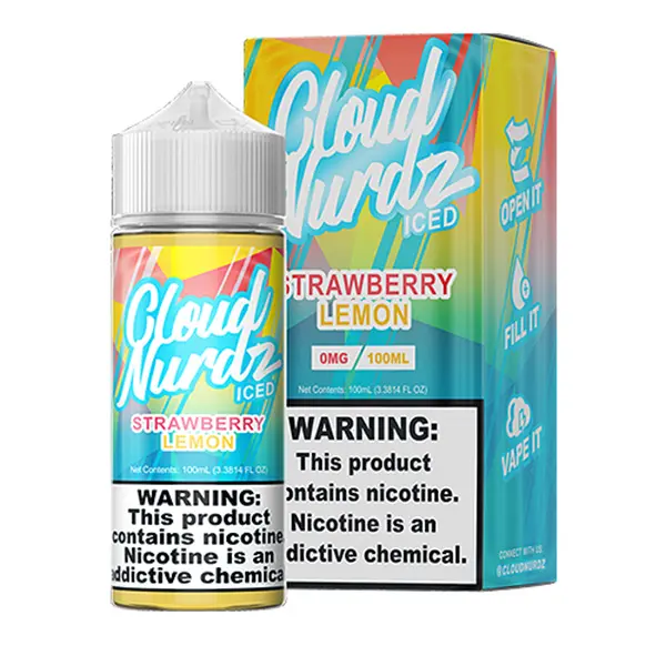 [Q-1626-12] CLOUD NURDZ ICED 100ML (6mg, Strawberry Lemon)