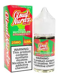 [Q-1627-35] CLOUD NURDZ SALTS 30ML (50MG, Sour Watermelon Strawberry)