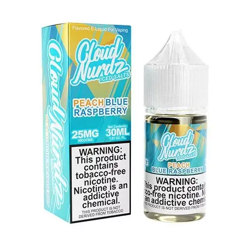 [Q-1627-19] CLOUD NURDZ SALTS 30ML (25MG, Peach Blue Raspberry)