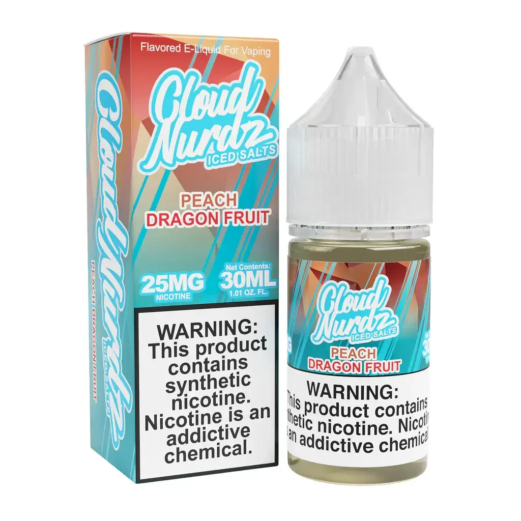 [Q-1628-02] CLOUD NURDZ SALTS ICED 30ML (25MG, Peach Dragonfruit)