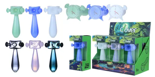 [T-1373-08] Clover Glass Hand Pipe 4.5 Inch Display 6PK (WPF-630)
