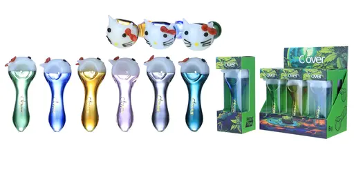 [T-1373-09] Clover Glass Hand Pipe 4.5 Inch Display 6PK (WPF-638)