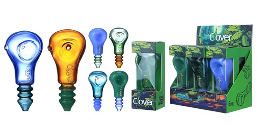 [T-1372-17] Clover Glass Hand Pipe 4 Inch Display 6PK (WPF-623)