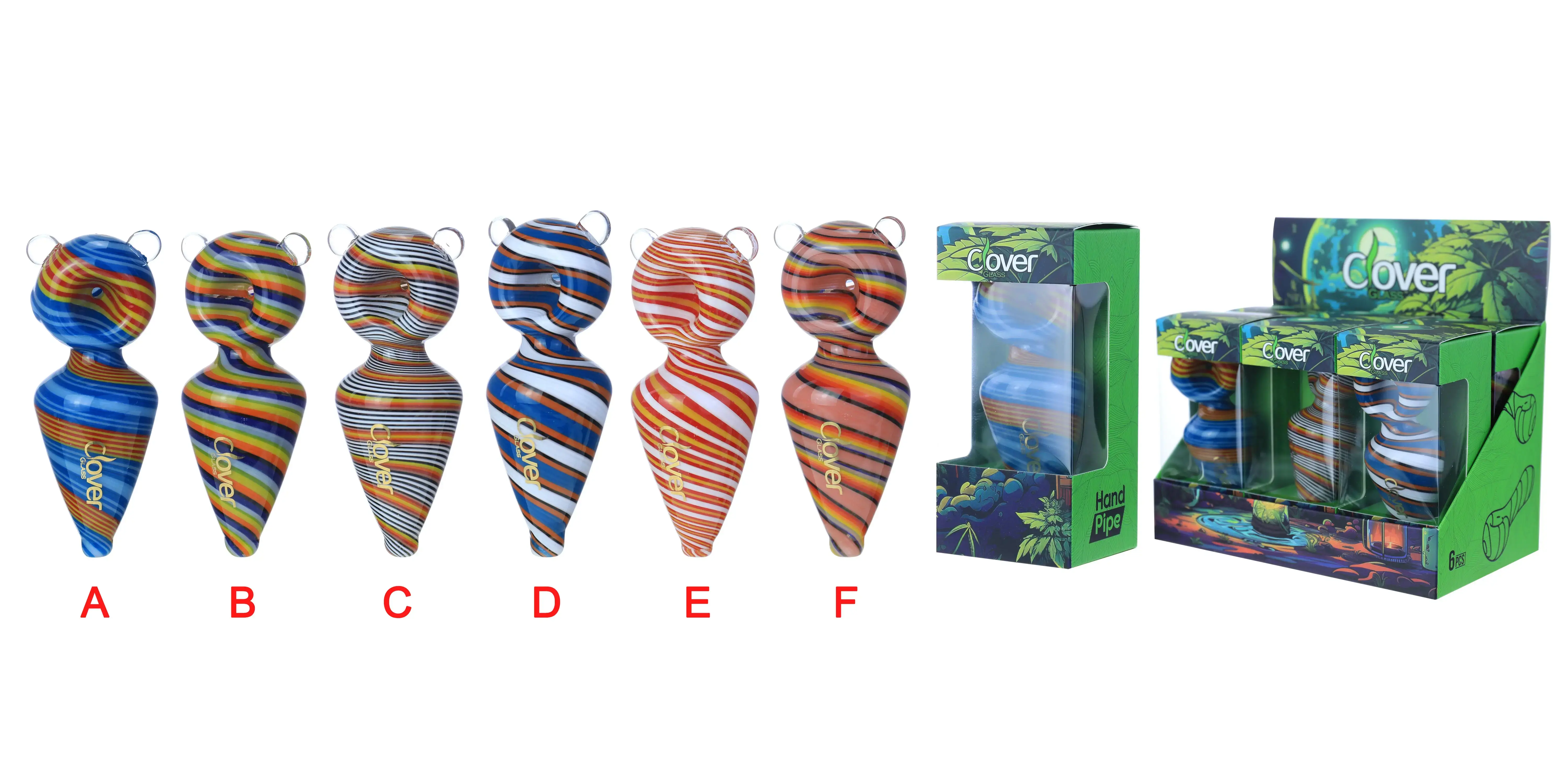 [T-1375-03] CLOVER HAND PIPE AMERICAN COLOR ROD 6PK DISPLAY (4Inch WPF-622)