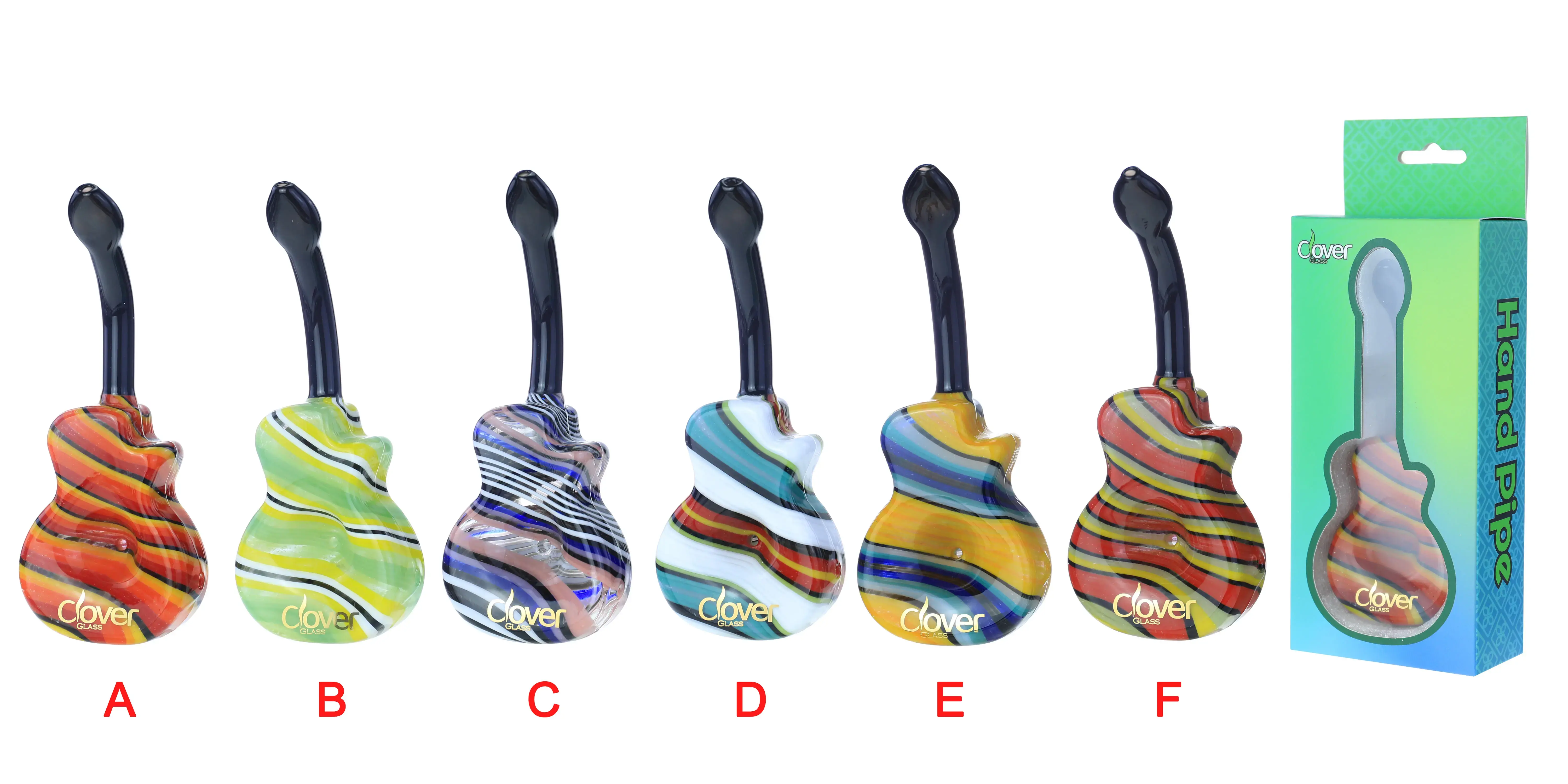 [T-1375-08] CLOVER HAND PIPE AMERICAN COLOR ROD 6PK DISPLAY (5.5Inch WPF-512)