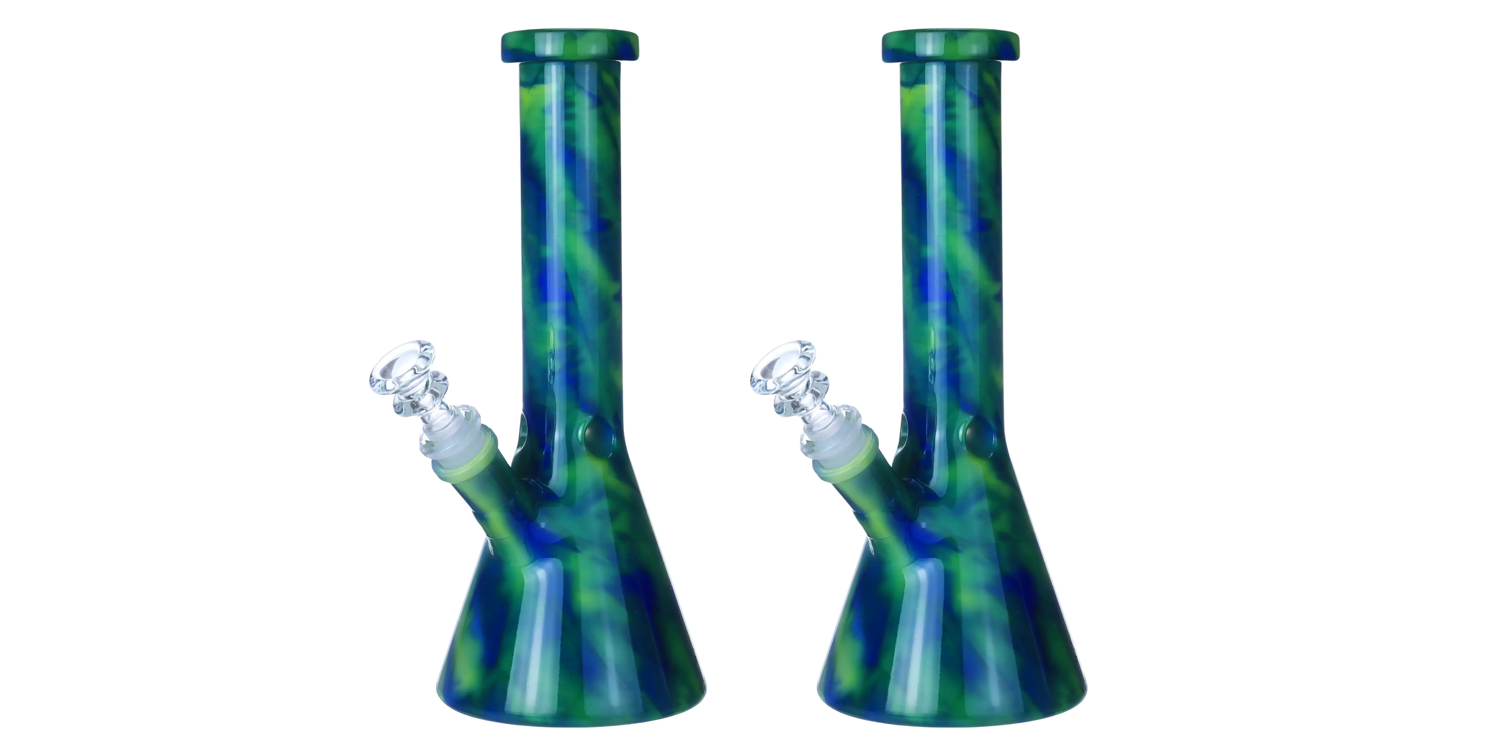 [T-1385-02] Clover Waterpipe Beaker Color Full 10Inch (Green)