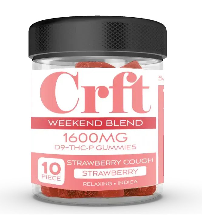 [Q-4804-02] CRFT 10 X 160MG D9 + THC-P jar GUMMIES (Strawberry Cough)