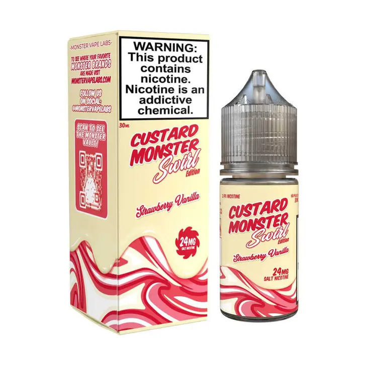 [Q-4334-06] Custard Monster Swirl Salt Nic 30ml (48MG, Strawberry Vanilla)