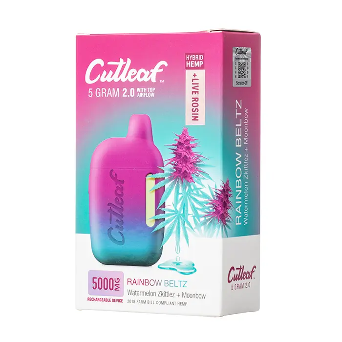 [T-1026-04] CUTLEAF THC A Live Rosin 5 GRAM 6pk Box (Rainbow Beltz)