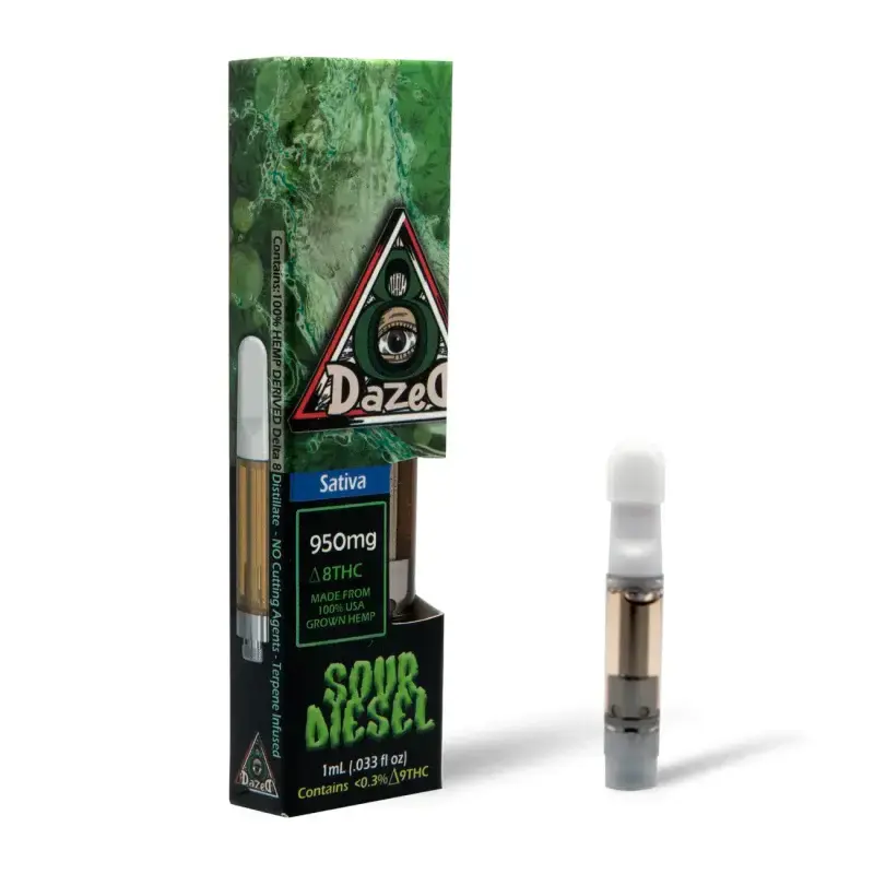 [Q-4535-01] Dazed 1G Cart Delta 8 10PK (Sour Diesel - Sativa)