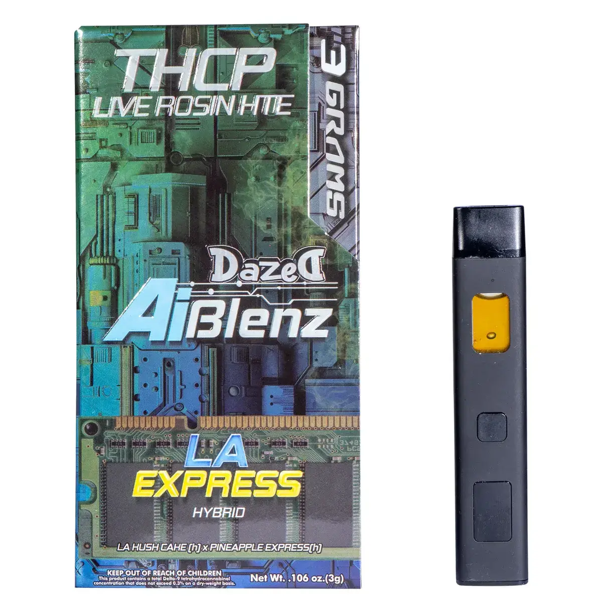 [T-1358-02] Dazed AI Blenz 3G THC-P Live Resin Disposable 5ct (LA Express (Hybrid))