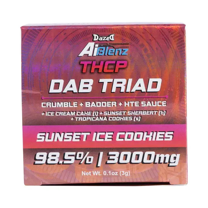 [T-1359-02] Dazed AI Blenz THCP Tri-Dab 4ct 3g Jar (Sunset Ice Cookies)