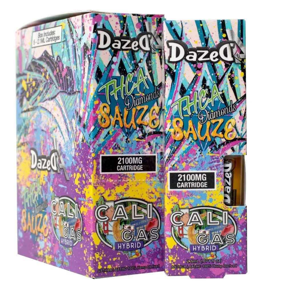 [T-1052-02] DAZEDA THC-A CARTS 2.1G 5PK A BOX (Cali Gas)