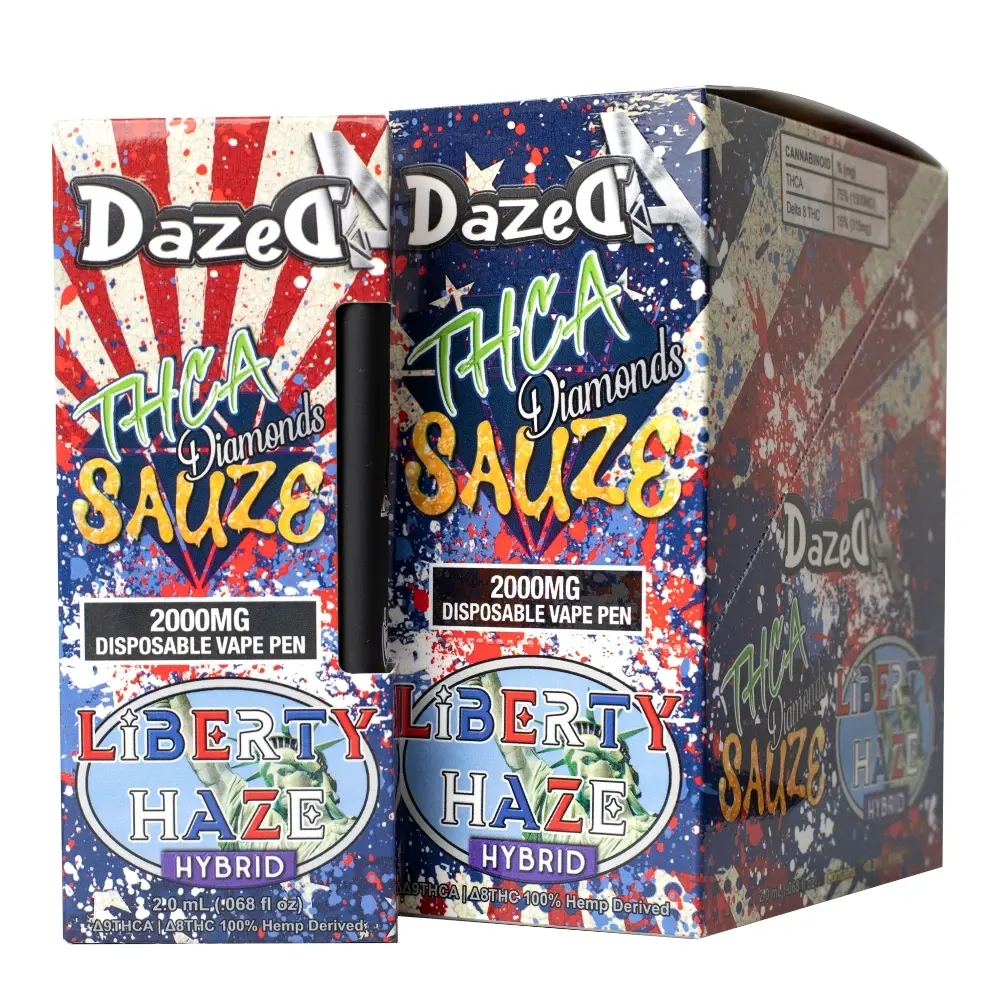 [T-1051-02] DAZEDA THC-A DISPOSABLE 2G 5PK BOX (Liberty Haze)