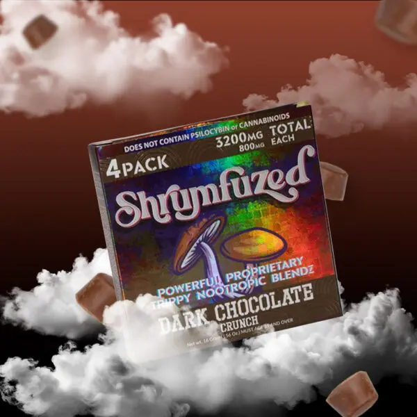 [Q-4355-01] Dazed SHRUMFUZED 4PK CHOCOLATES 800MG EACH 10PER BOX (Dark Chocolate Crunch)