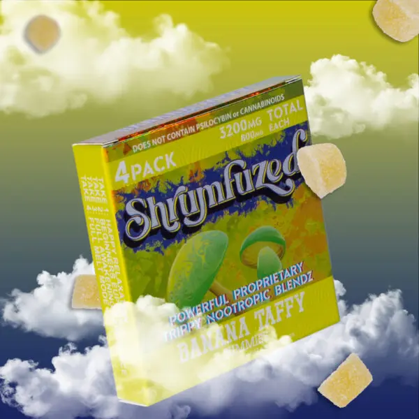 [Q-4356-07] Dazed SHRUMFUZED 4PK GUMMIES 800MG EACH 10PER BOX (Banana Taffy)
