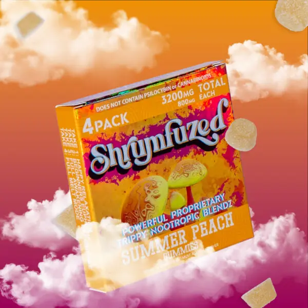 [Q-4356-08] Dazed SHRUMFUZED 4PK GUMMIES 800MG EACH 10PER BOX (Summer Peach)