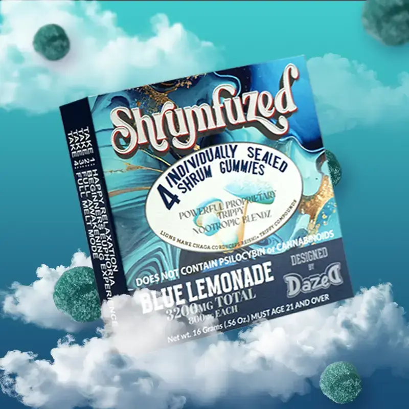[Q-4356-10] Dazed SHRUMFUZED 4PK GUMMIES 800MG EACH 10PER BOX (Sweet Pear)