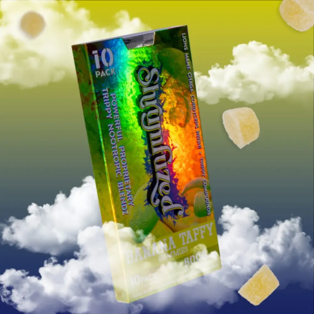 [Q-4352-01] Dazed SHRUMFUZED GUMMIES 8000MG 10PK 5 PER BOX (Banana Taffy)