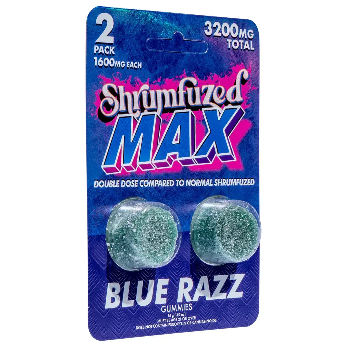 [Q-4827-01] Dazed Shrumfuzed MAX 2PK Gummies 1600mg 10ct Display (Blue Razz)