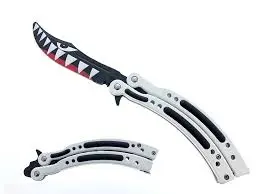 [Q-4460] Defense Knife (ButterFly Curve Skull Design)