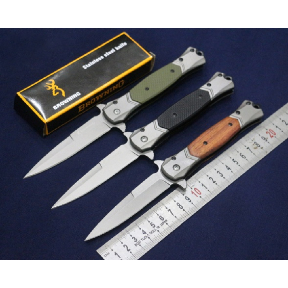 [Q-1695] DEFENSE KNIFE BROWNING BRAND (BLACK METAL AND BOTTLE OPENER)