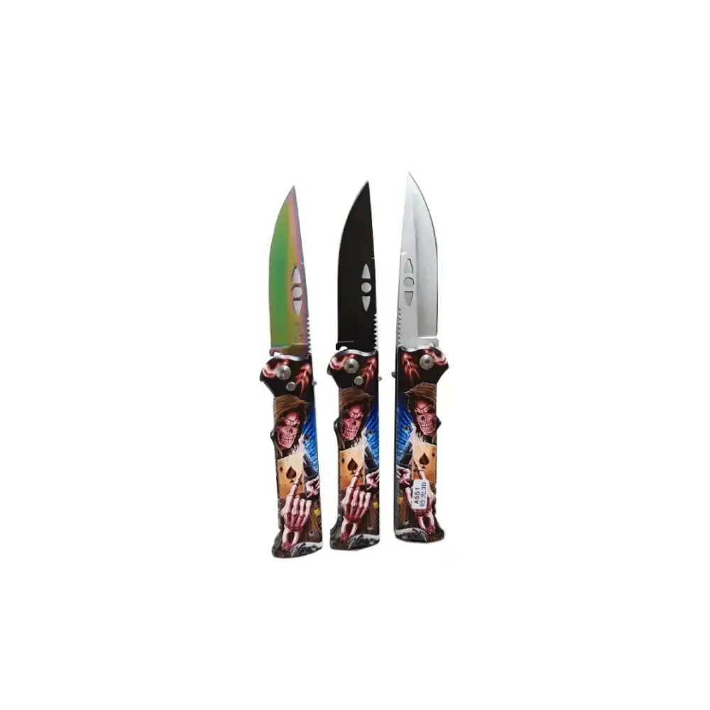 [Q-4451-04] DEFENSE KNIFE SKULL BASE MULTI DESIGN (SKULL ACE CARD BASE)