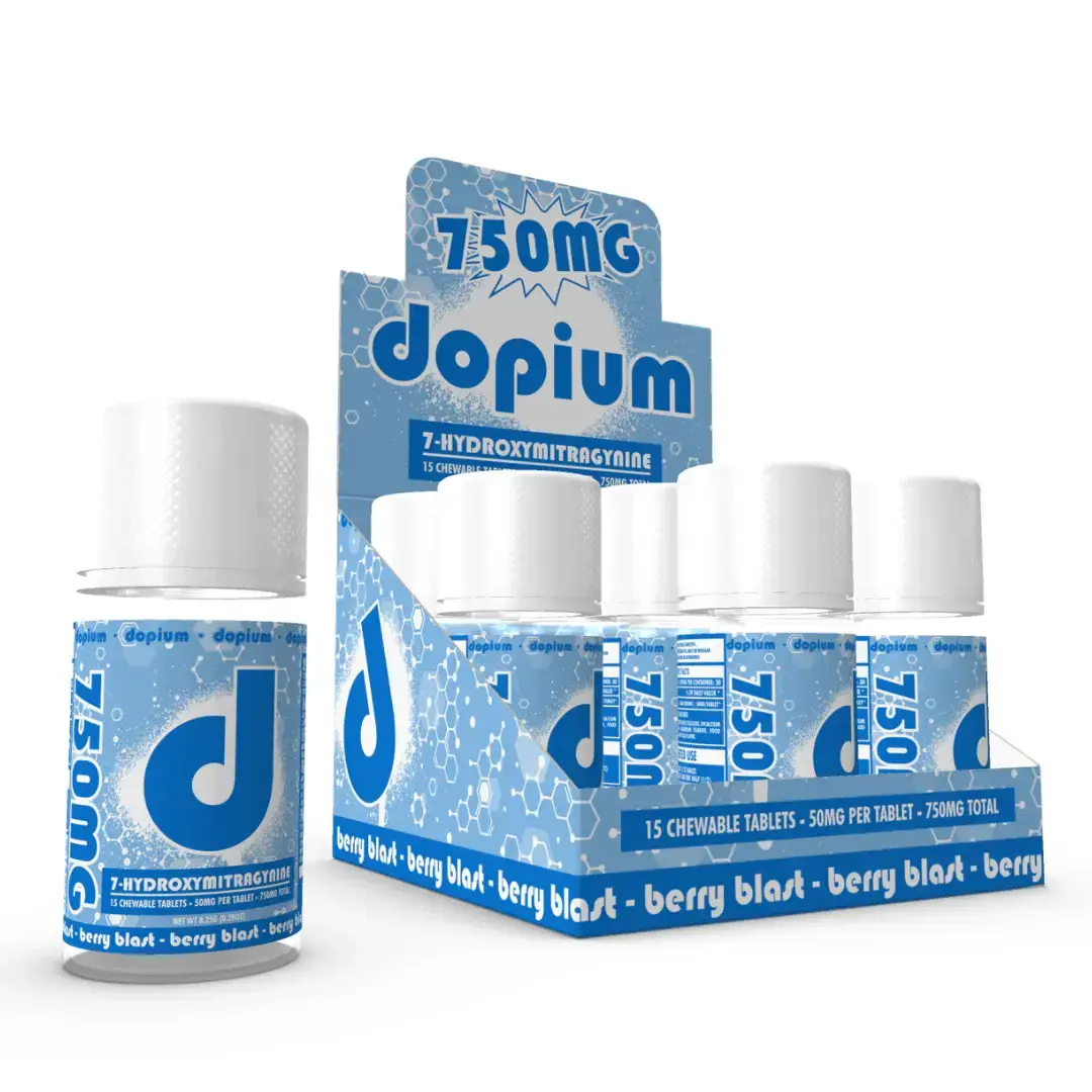 [T-1598-02] Dopium 7-OH Tablets Card 750MG Total (15 Tablets) 9PK (Strawberry)