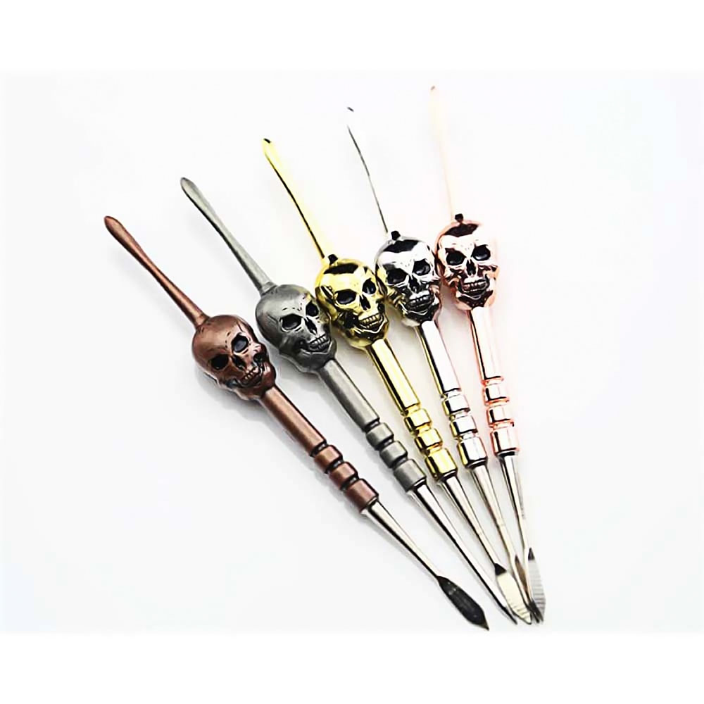 DOUBLE SIDED SKULL METAL DABBER TOOL