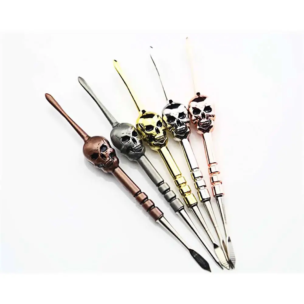 DOUBLE SIDED SKULL METAL DABBER TOOL