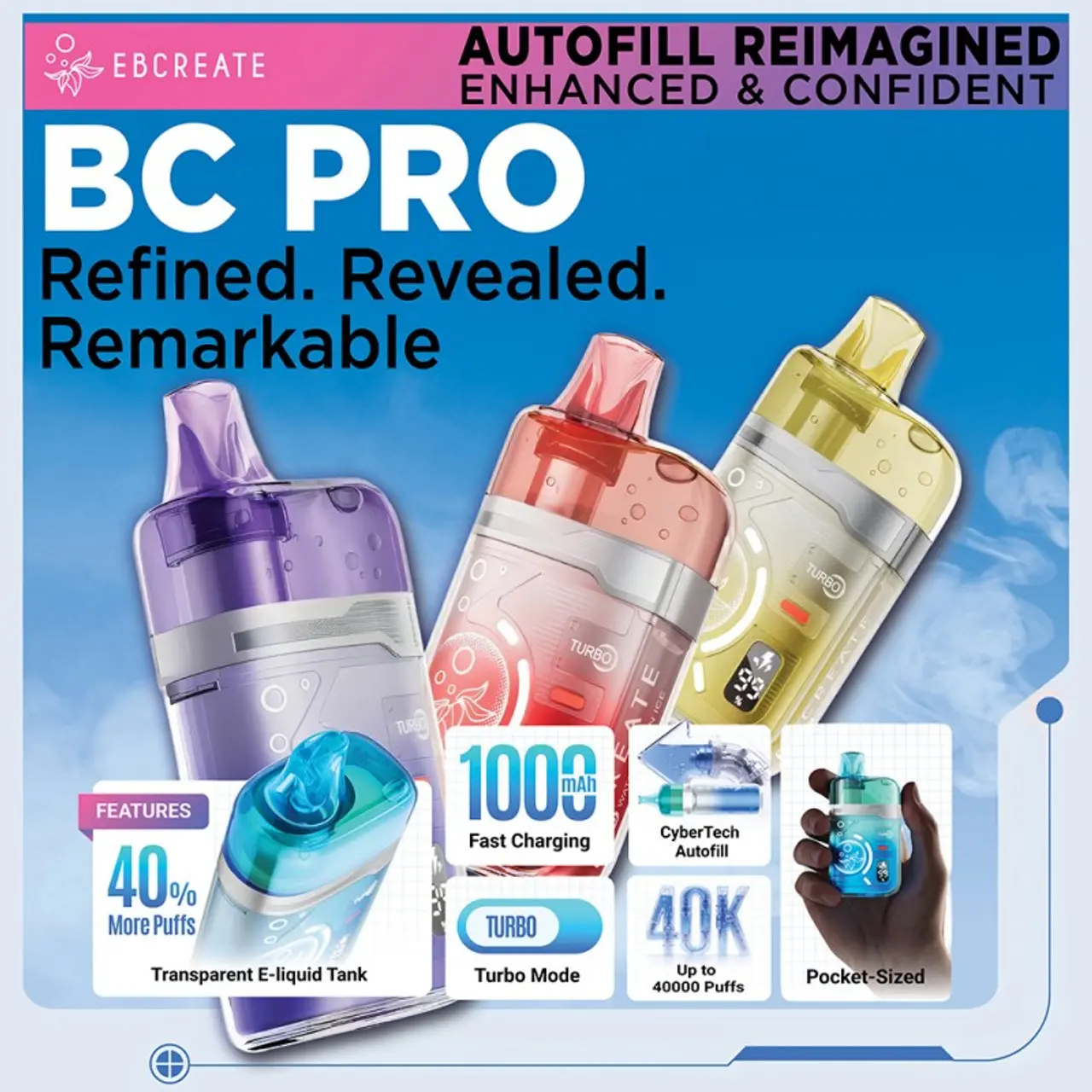 [T-1440-11] EBCREATE BC40000 PRO 17ml 5ct (Triple Berry)