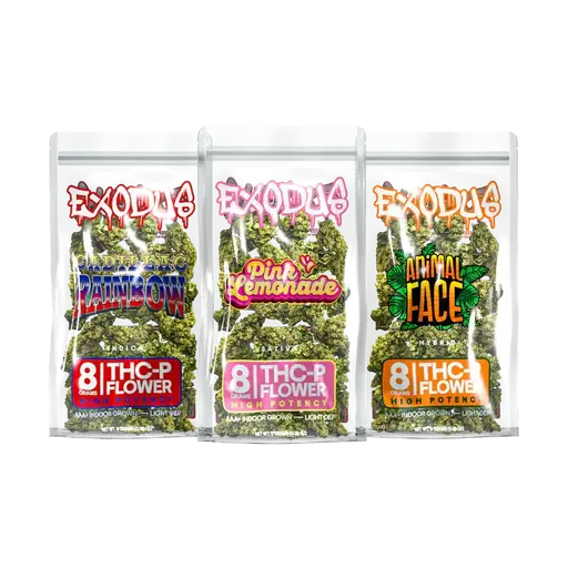 [T-1406-01] Exodus Flower 8 Gram THC-P High Potency 6PK (Cadillac Rainbow)